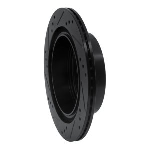 Infiniti G35 Brake Rotor (1) - Rear Right - R1 Concepts - Drilled & Slotted - Black - `02-`25